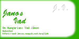 janos vad business card
